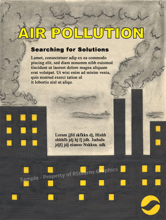 Link to enlarged image of: Advertising comprehensive layout, "Air Pollution"