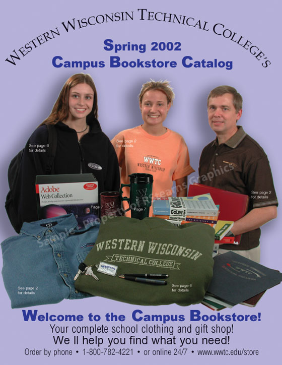 Link to enlarged image of: Catalog design, "WWTC campus bookstore"