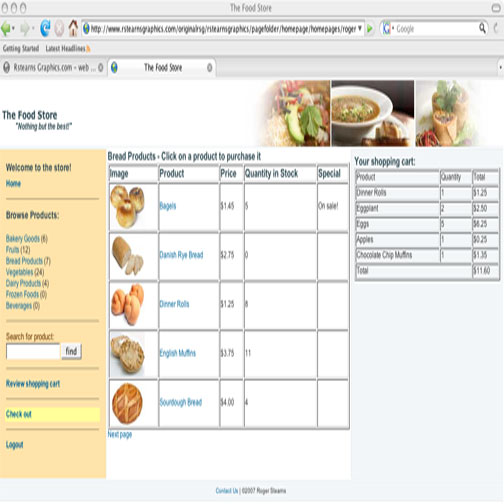Link to: "The Food Store", PHP/MySQL interactive web site