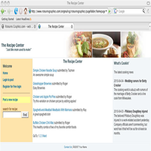 Link to: "The Recipe Center", PHP/MySQL interactive web site