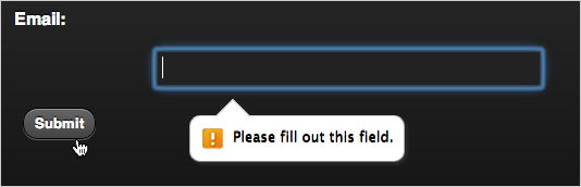 screenshot of text field with submit button