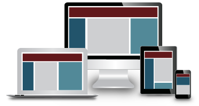 multiple devices showing the same webpage, including pc, laptop, phone and tablet