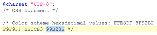 screenshot of comment. /* displayed before comment text. */ displayed after comment text