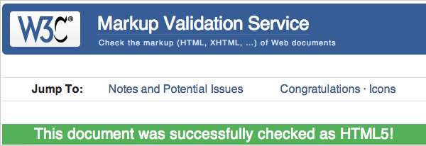 This document was successfully checked as HTML5