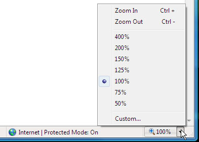 Internet Explorer 7 Zoom