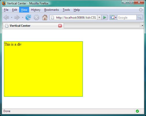 Div is centered vertically