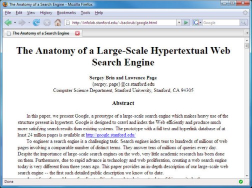 Academic paper on the Web