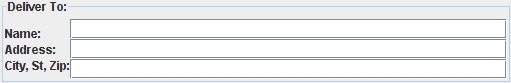 Panel with labels and text fields