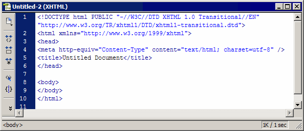Document window displaying code