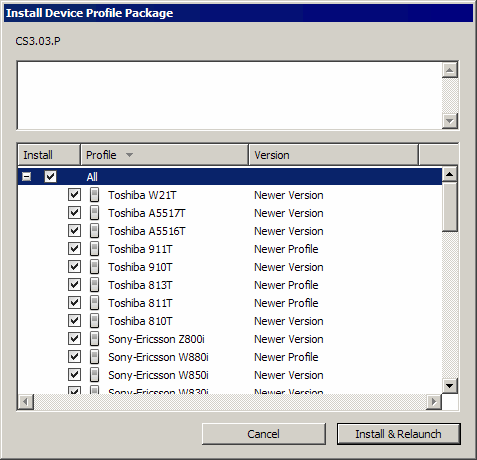 Install Device Profile Package