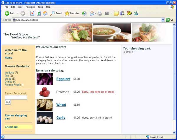 The Food Store main Web page  