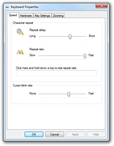 The Keyboard applet.