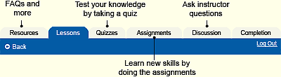 Classroom navigation bar