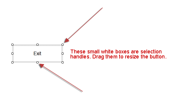 White square handles indicate that control is selected