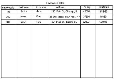  Storing data records within a table