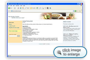The Recipe Center displaying a recipe